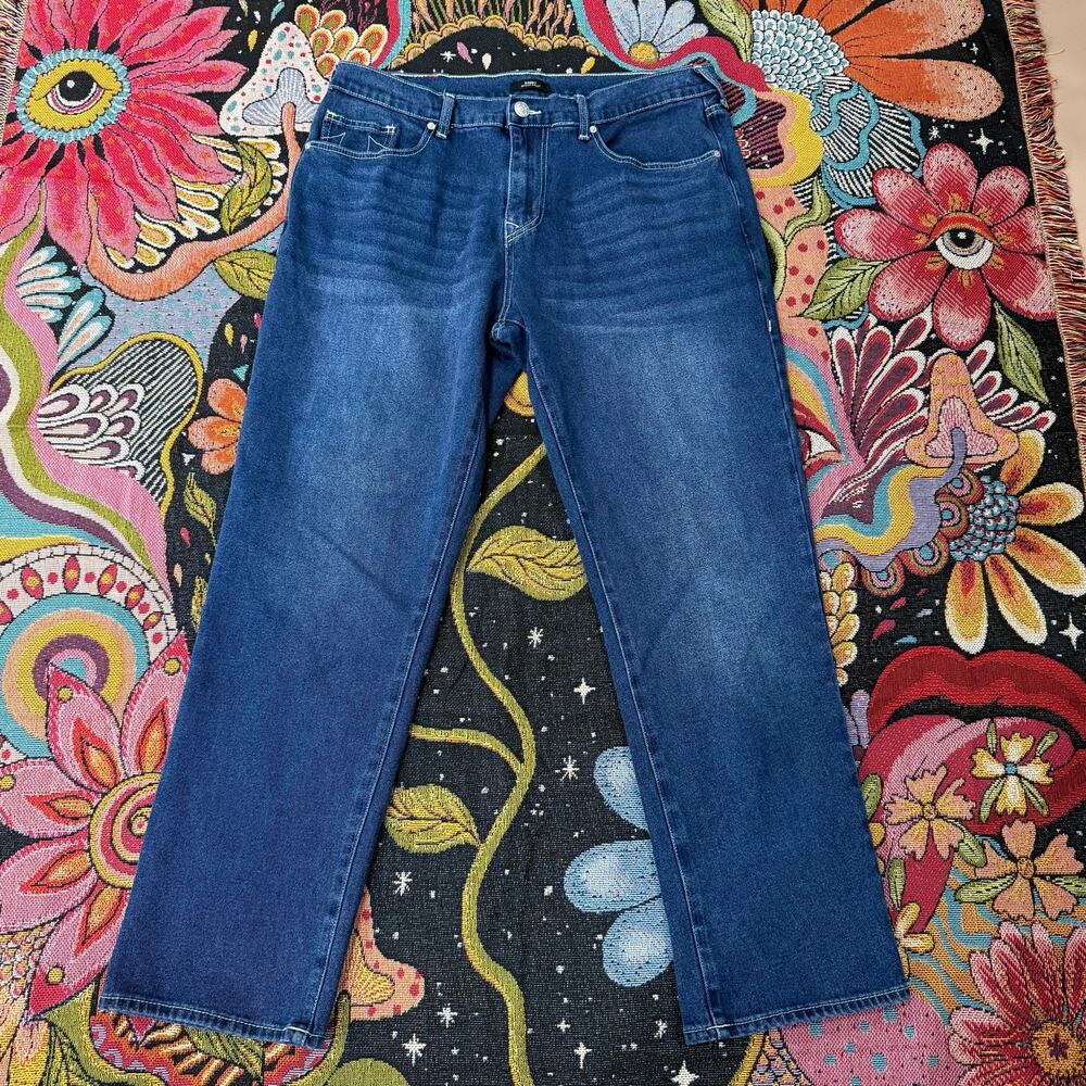 True Religion Bobby Relaxed Baggy Mens Denim Blue Jeans Size 36 38 x 31